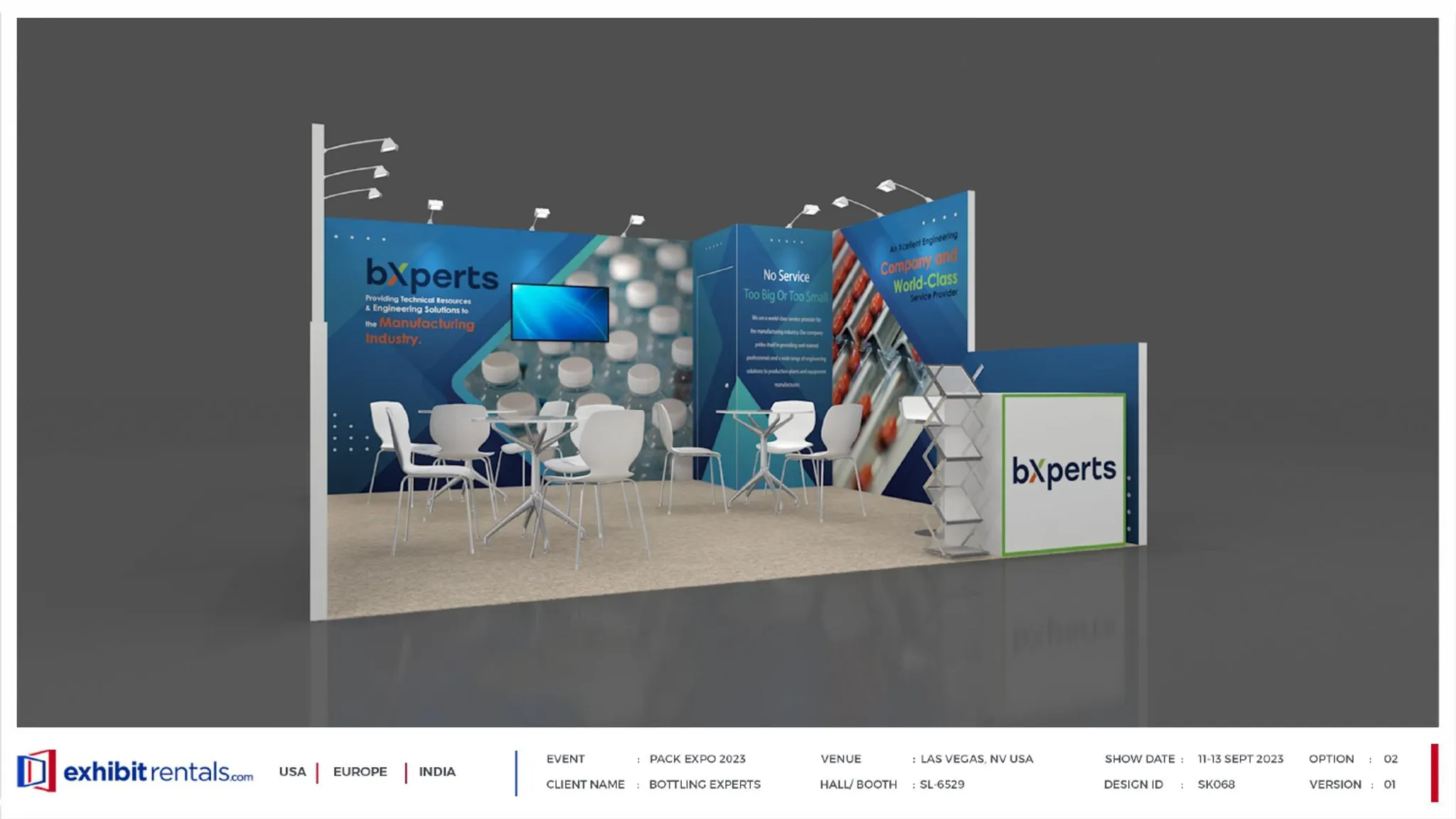 15x15 Inline booth design by Exhibit-Rentals